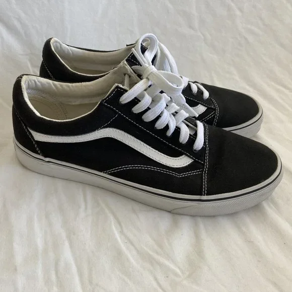 Vans Classic Black Canvas Old Skool Shoes Size M 9 1/2 W 11 - Picture 7 of 7
